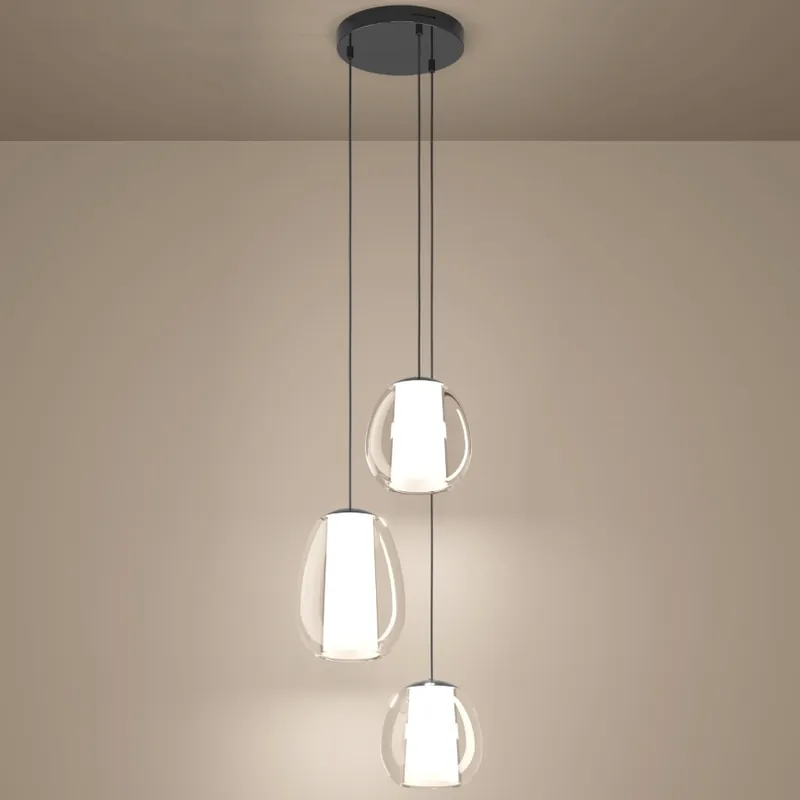 Eglo - LED Stmívatelný lustr na lanku LED/7W/230V + 2xLED/5,5W + 3xLED/1,6W 2200-6500K černý chrom Nejlepší Cena