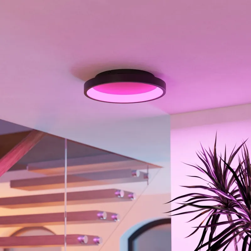 Expresní Doručení Eglo - LED RGBW Stmívatelné stropní svítidlo LED/19,6W/230V 2700-6500K pr. 35 cm černá