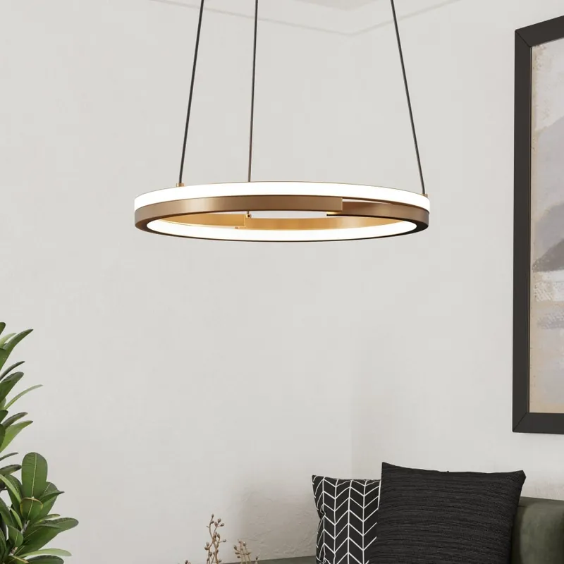 Eglo - LED Stmívatelný lustr na lanku 2xLED/20W/230V 2700-6500K pr. 48 cm bronzová + dálkové ovládání Akční Cena