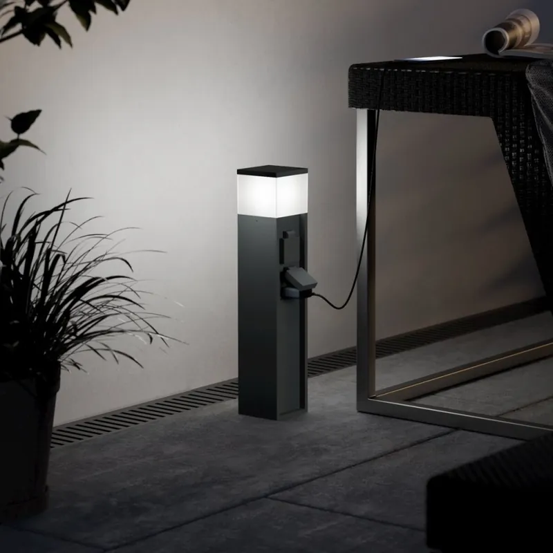 Eglo - Venkovní lampa se 2 zásuvkami 1xE27/25W/230V IP54 antracit Výhodná Nabídka
