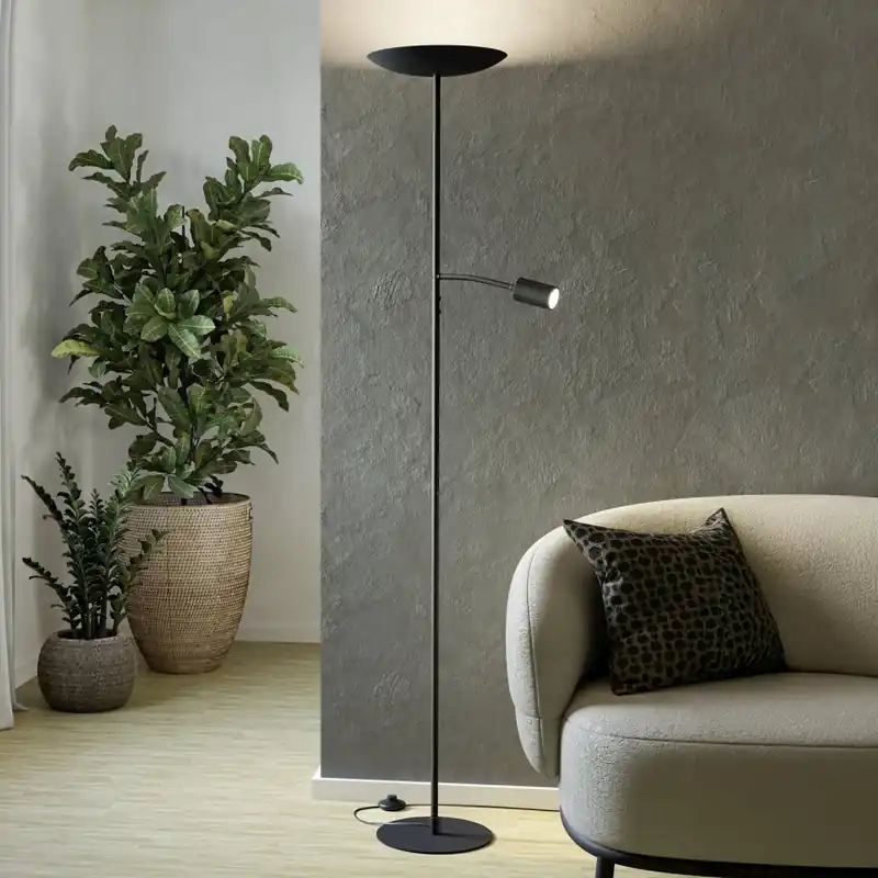 Výhodná Nabídka Eglo - LED Stmívatelná stojací lampa LED/26,5W/230V + LED/4W černá