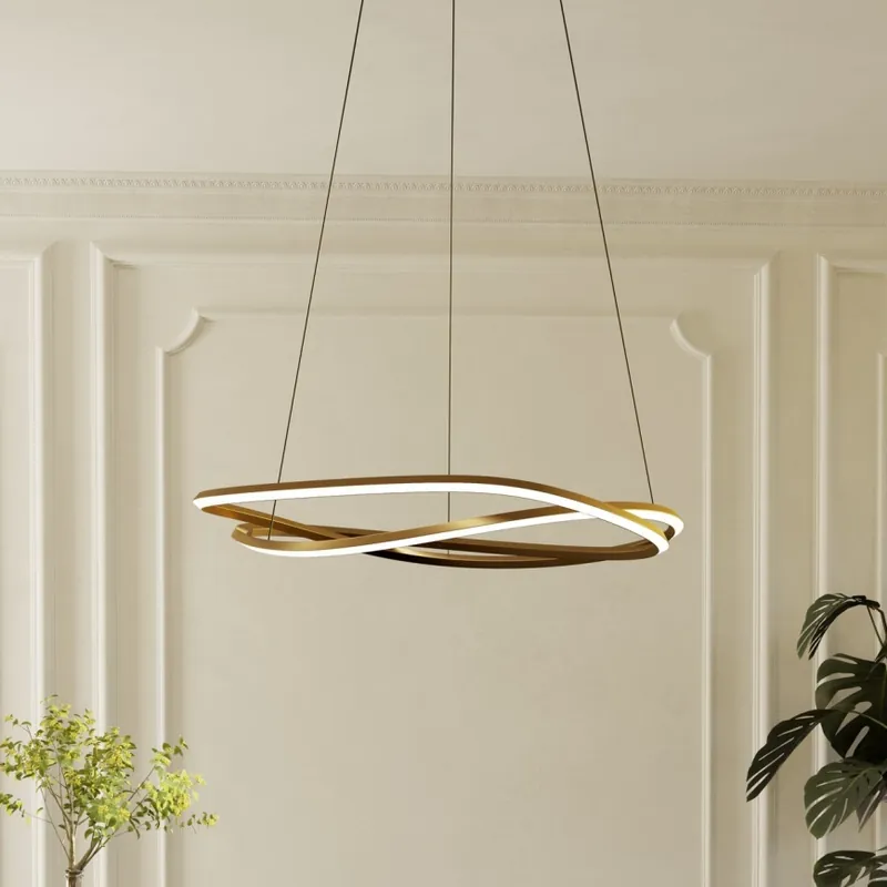 Akční Cena Eglo - LED Stmívatelný lustr na lanku LED/60W/230V 2200-6500K zlatá + dálkové ovládání