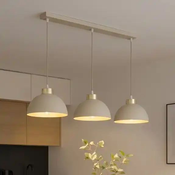 Brilagi - Lustr na lanku MOON 3xE27/60W/230V béžová/zlatá Vysoce Kvalitní