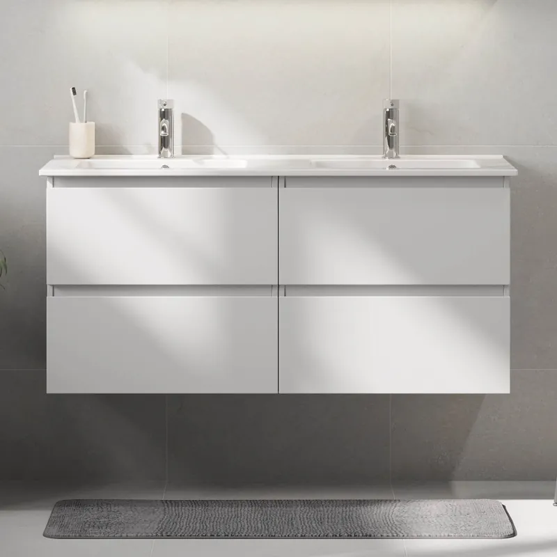 Koupelnová skříňka s umyvadlem HELSINKI 120 cm bílá Novinka