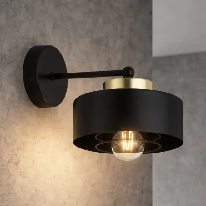 Brilagi - Nástěnná lampa SPRING 1xE27/60W/230V černá/zlatá Must-Have