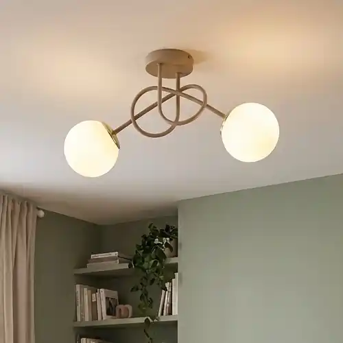 Brilagi - Přisazený lustr MILO ECRU 2xE27/60W/230V béžová/zlatá Nová Kolekce