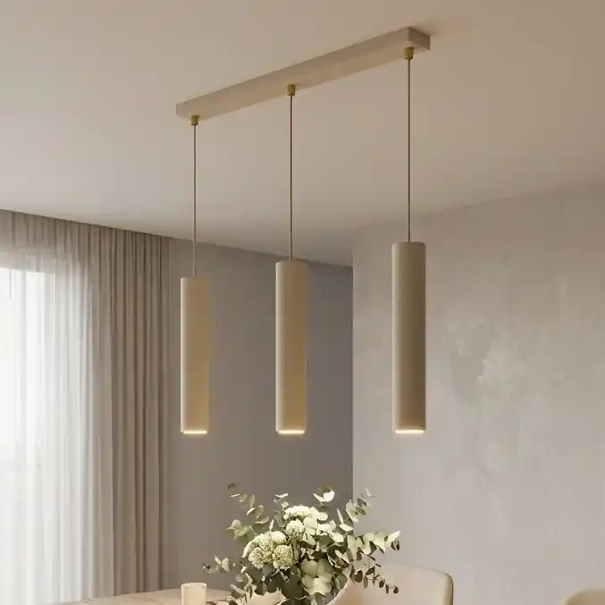 Akční Cena Brilagi - Lustr na lanku TUBE 3xGU10/15W/230V béžová/zlatá
