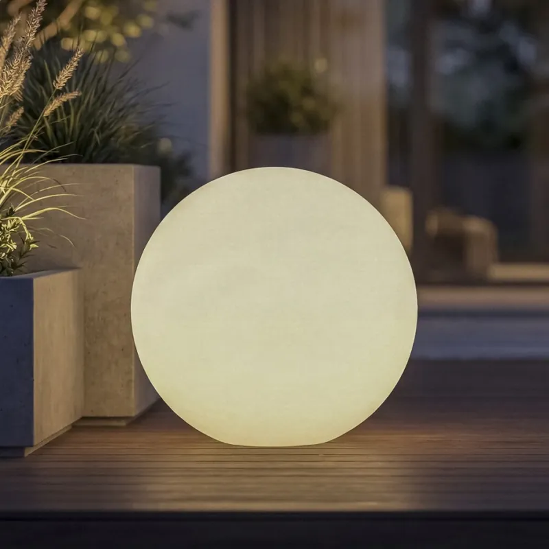 Venkovní lampa STONO 1xE27/20W/230V pr. 40 cm IP65 bílá Akční Nabídka