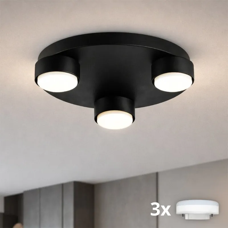Hit Sezóny Brilagi - LED Stropní svítidlo MONO 3xGX53/13W/230V pr. 30 cm černá