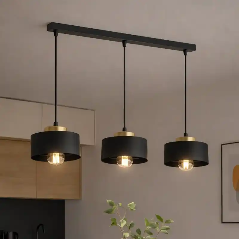 Nízká Cena Brilagi - Lustr na lanku SPRING 3xE27/60W/230V černá/zlatá
