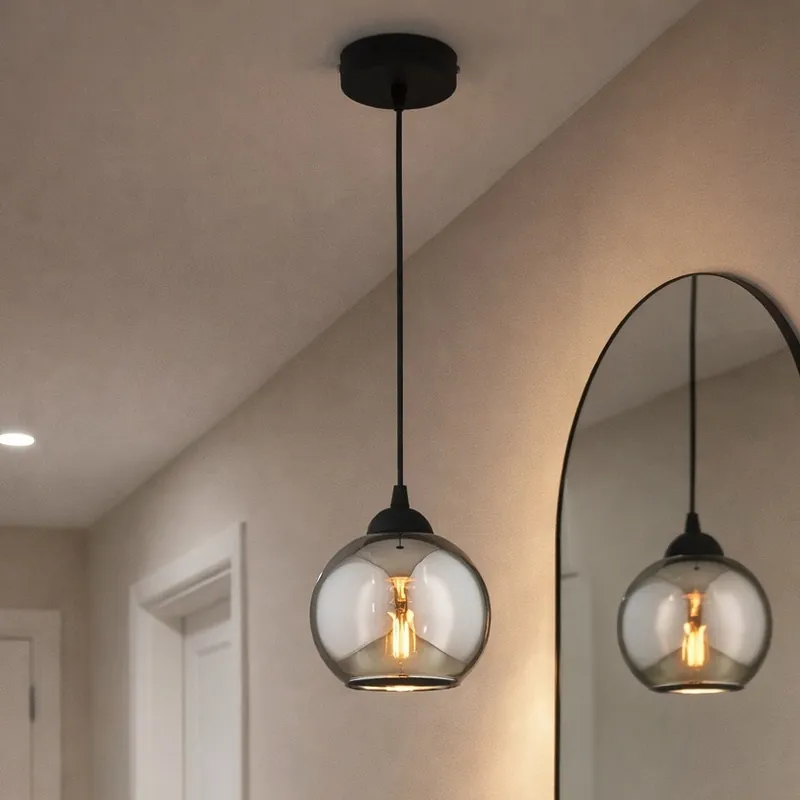 Sezónní Sleva Brilagi - Lustr na lanku DIOR 1xE27/60W/230V černá/kouřová šedá