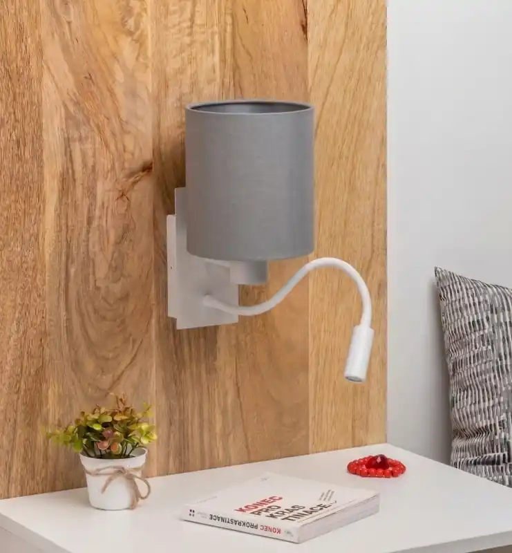Finální Výprodej Brilagi - LED Flexibilní nástěnná lampa NUBILA 1xE27/25W/230V + LED/3W bílá/světle šedá