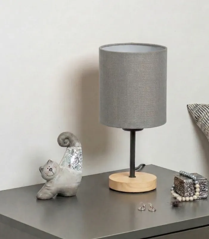Nejprodávanější Brilagi - Stolní lampa NUBILA WOOD 1xE27/25W/230V dub/černá/sv. šedá
