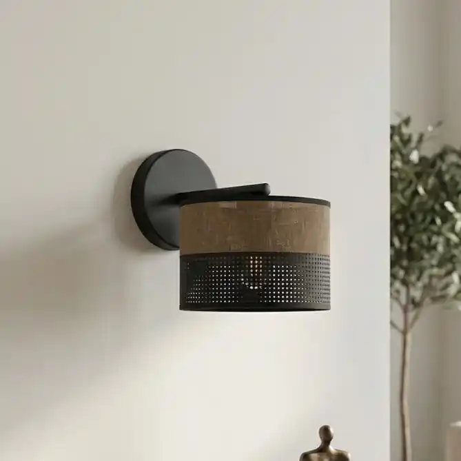 Výhodná Nabídka Nástěnná lampa KARBON 1xE27/15W/230V černá/hnědá