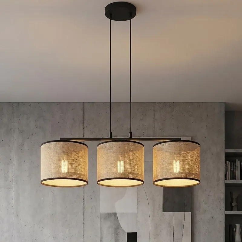 Lustr na lanku ECO 3xE27/15W/230V béžová/ratan Odeslání Ihned