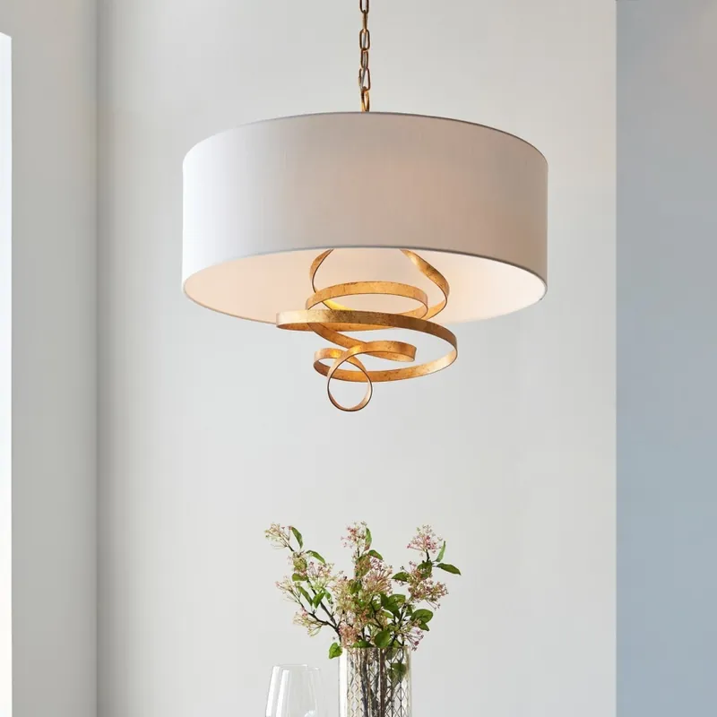 Endon 95268 - Lustr na řetězu 3xE14/6W/230V pr. 60 cm bílá/mosaz Ověřený