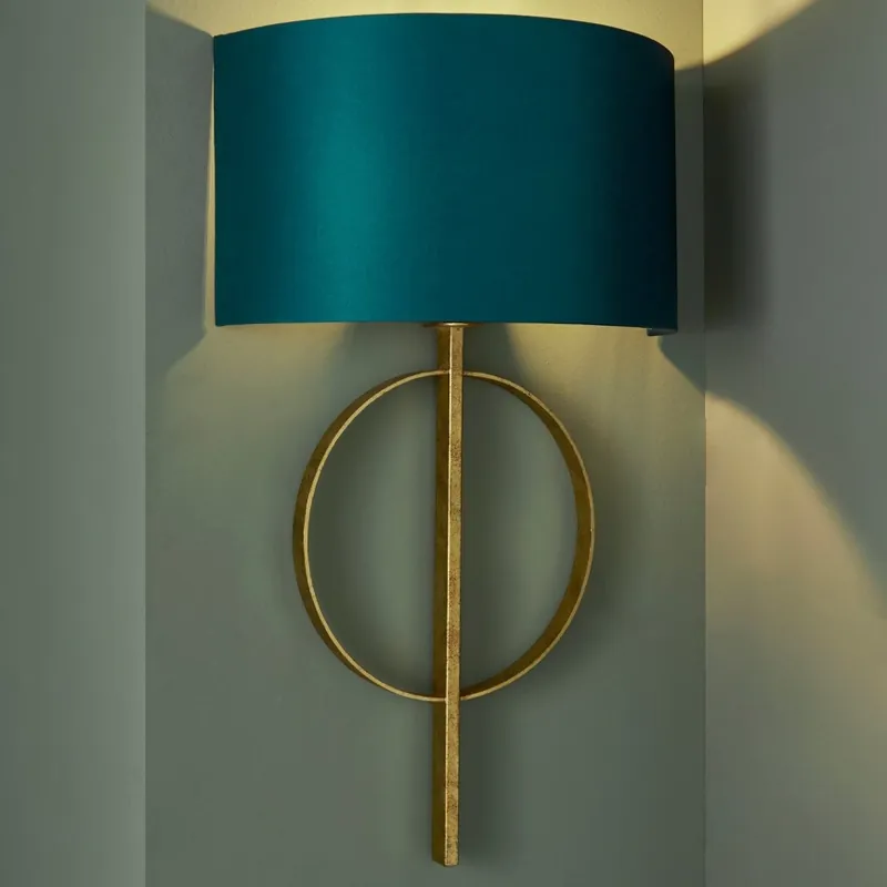 Výprodej Endon 95218 - Nástěnná lampa 1xE27/10W/230V modrá/mosaz