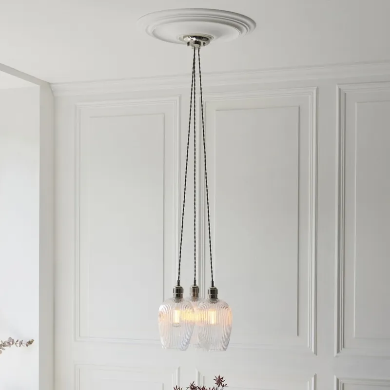 Autentický Endon 120652 - Lustr na lanku 3xE27/10W/230V lesklý chrom