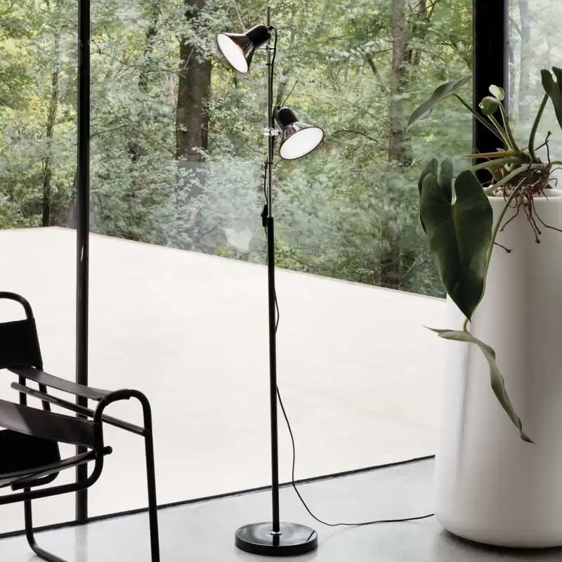 Omezená Nabídka Ideal Lux - Stojací lampa POLLY 2xE27/60W/230V černá