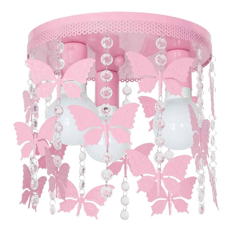 Dětské stropní svítidlo ELZA butterflies 3xE27/60W/230V růžová Omezená Nabídka