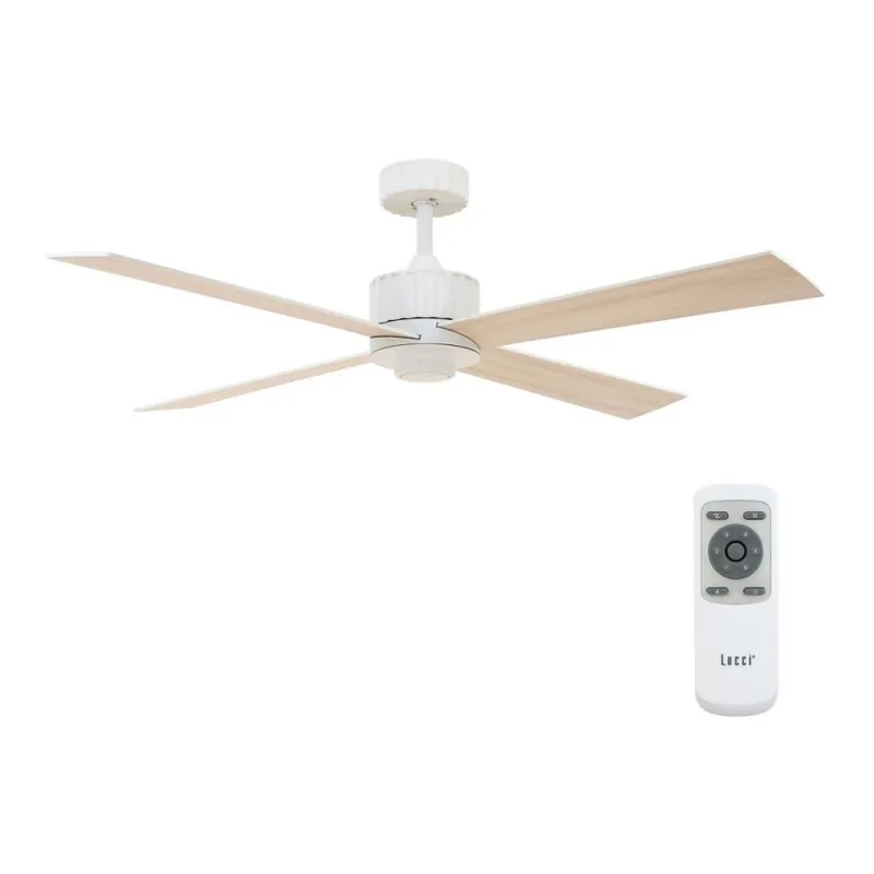 Lucci air 213171 - LED Stropní ventilátor NEWPORT dřevo/bílá/béžová + dálkové ovládání Dokud Zásoby Vydrží