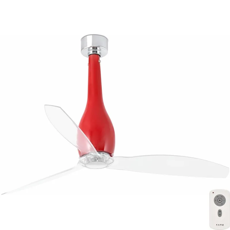 Objednat Nyní FARO 32002 - Stropní ventilátor ETERFAN červená/čirá pr. 128 cm + dálkové ovládání