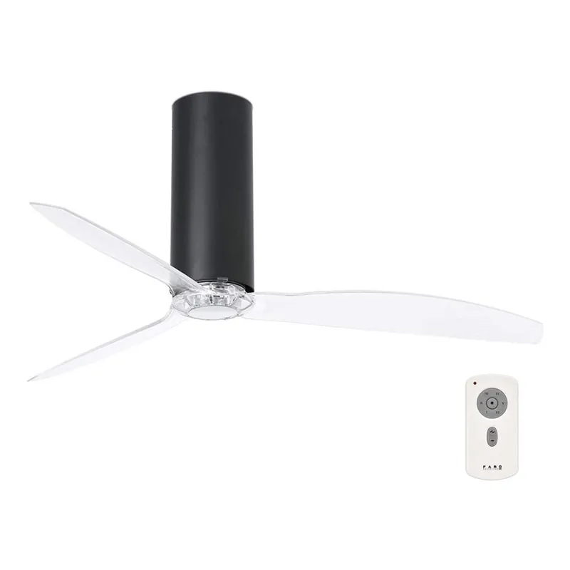 FARO 32036 - Stropní ventilátor TUBE FAN černá/čirá pr. 128 cm + dálkové ovládání Kup Teď