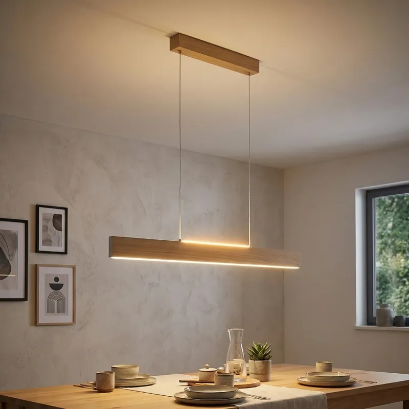 Značkový Eglo 39344 - LED Lustr na lanku CLIMENE LED/17W/230V + LED/4,2W dub