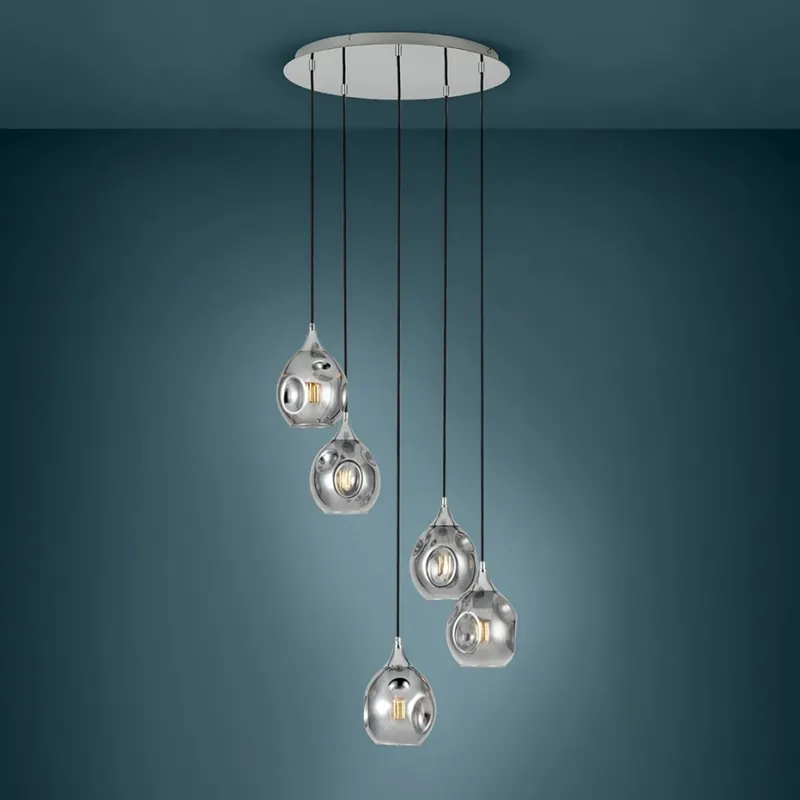 Cenově Výhodný Eglo 39682 - Lustr na lanku BREGALLA 5xE27/40W/230V černá/kouřová