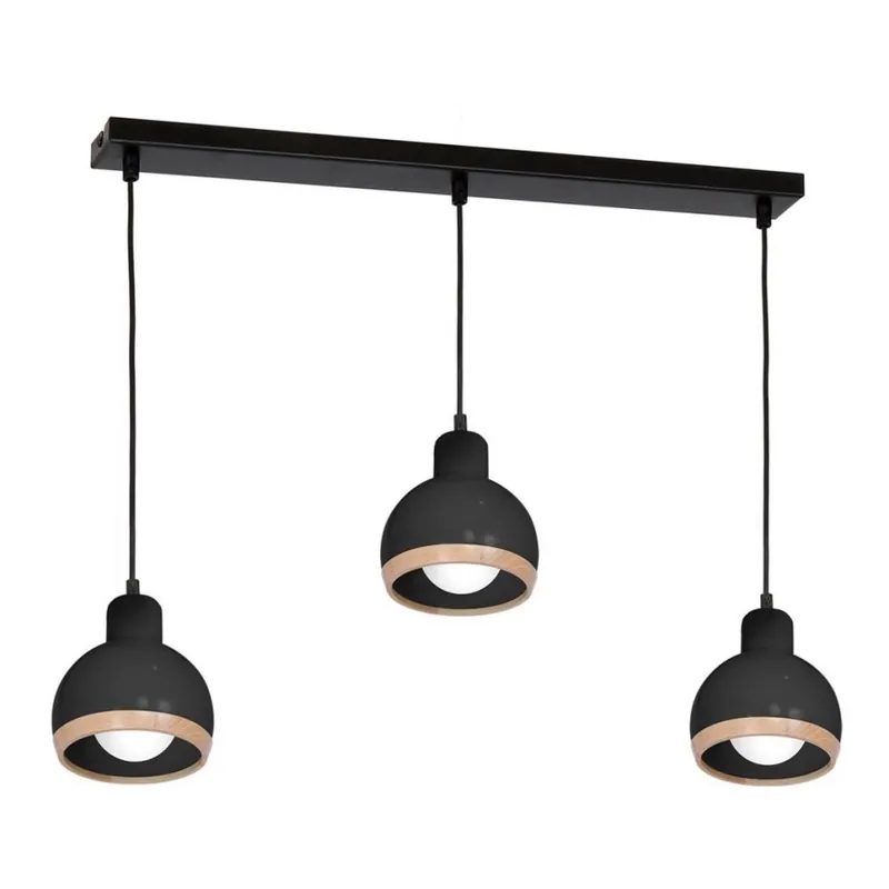 Lustr na lanku OVAL 3xE27/60W/230V černá Aktuální