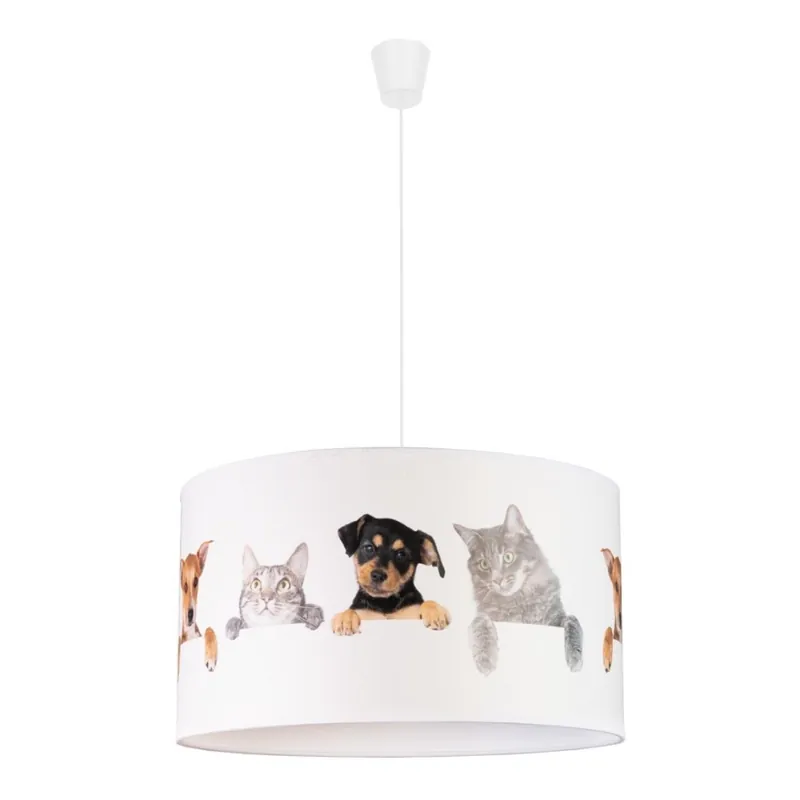 Aktuální Duolla - Dětský lustr na lanku PRINT M 1xE27/40W/230V pr. 35 cm zvířata