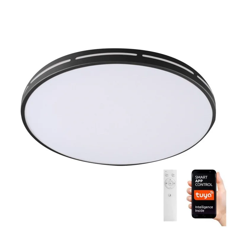 Víkendová Akce Immax NEO 07145-B42 - LED Stmívatelné stropní svítidlo NEO LITE VISTAS LED/24W/230V Tuya Wi-Fi černá + dálkové ovládání