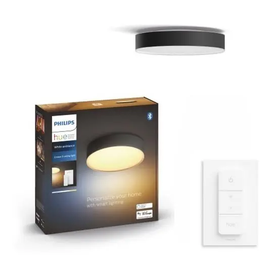 Nejlepší Volba Philips - LED Stmívatelné stropní svítidlo Hue LED/9,6W/230V 2200-6500K pr. 261 mm černá + dálkové ovládání