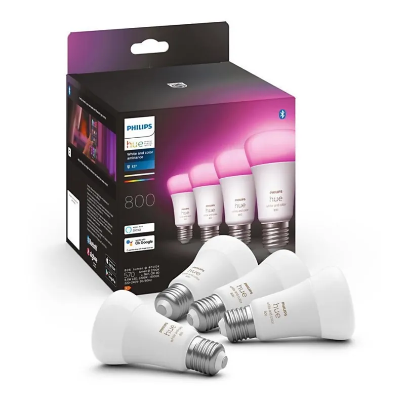 Rychlé Dodání SADA 4x LED Stmívatelná žárovka Philips Hue White And Color Ambiance E27/6,5W/230V 2000-6500K