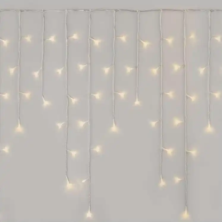 Levný LED venkovní řetěz 300xLED/8 módů 10m IP44 teplá bílá + dálkové ovládání