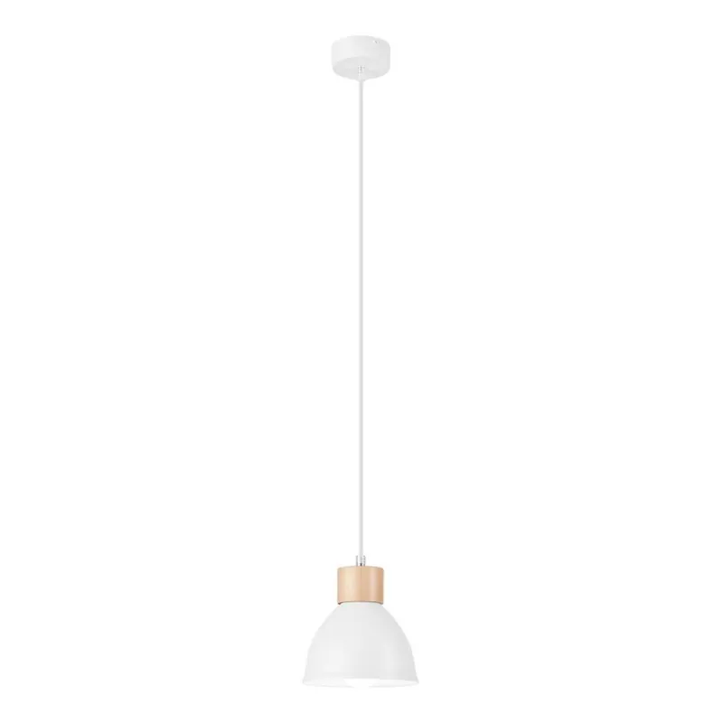 Lustr na lanku NICO 1xE27/60W/230V bílá/buk Sleva