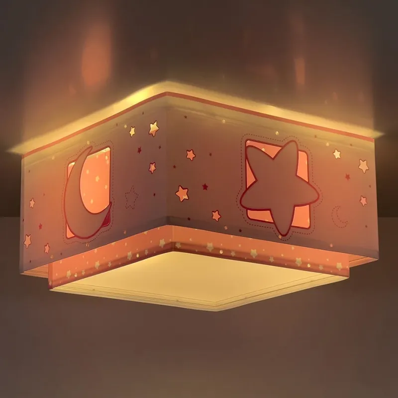 Pouze Dnes Dalber 63236S - Dětské stropní svítidlo MOONLIGHT 2xE27/60W/230V růžová