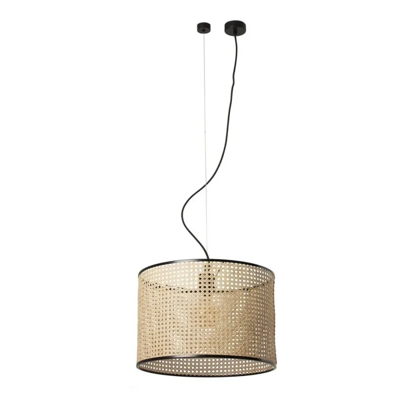 FARO 64314-49 - Lustr na lanku MAMBO 1xE27/15W/230V pr. 45 cm ratan/černá Finální Výprodej
