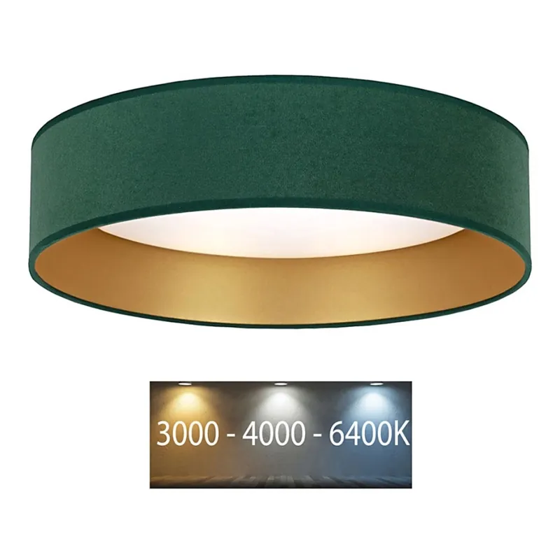 Přímo Od Výrobce Brilagi - LED Stropní svítidlo VELVET LED/12W/230V pr. 30 cm 3000K/4000K/6400K zelená/zlatá