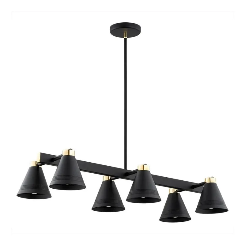 Argon 2552 - Lustr na tyči AVALONE 6xE27/15W/230V černá/zlatá Levný