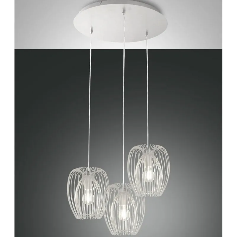 Nová Kolekce Fabas Luce 3677-47-102 - Lustr na lanku CAMP 3xE27/40W/230V bílá
