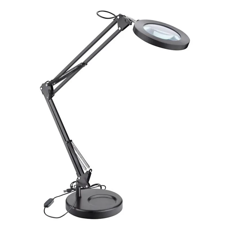 Extol - LED Stmívatelná stolní lampa s lupou LED/8W/5V 2900/4500/7500K černá Rychlé Dodání