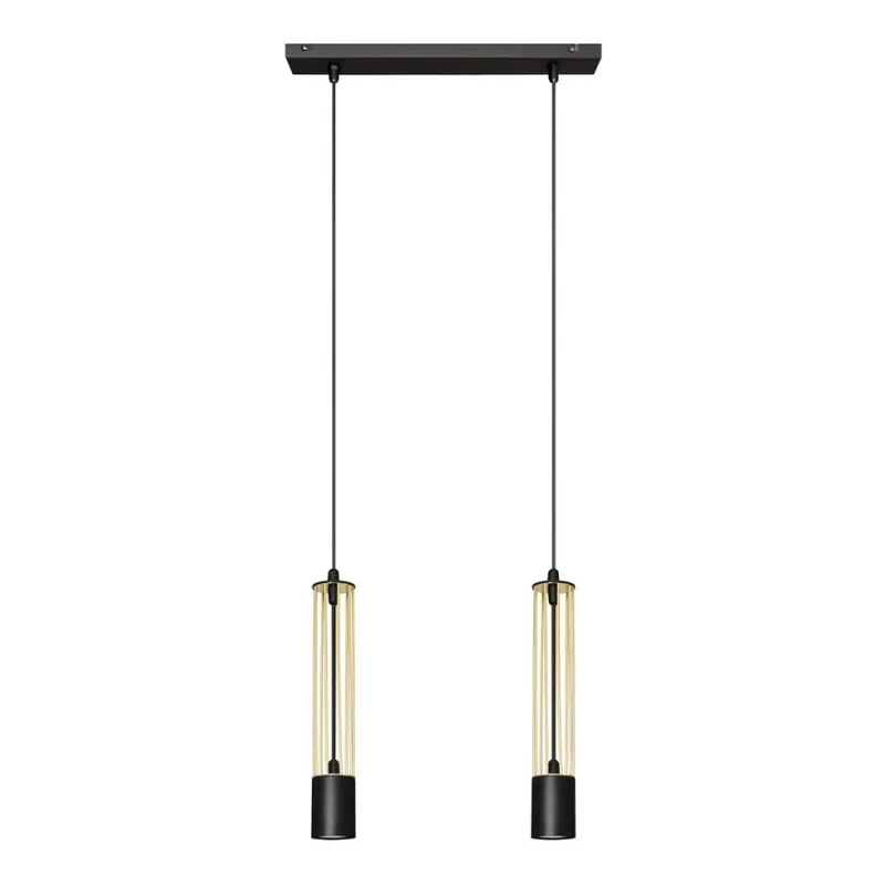 LED Lustr na lanku BARS 2xGU10/4,8W/230V černá/zlatá Omezená Nabídka