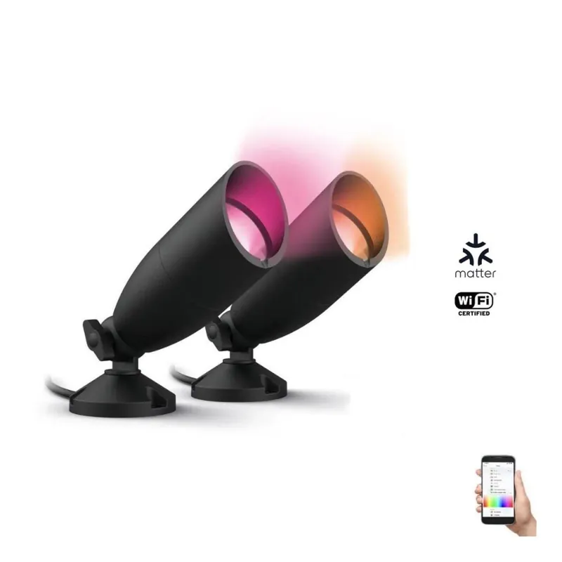 Jen Po Omezenou Doba WiZ - SADA 2x LED RGBW Stmívatelné venkovní svítidlo SPOT LED/10W/230V 2700-5000K IP65 Wi-Fi