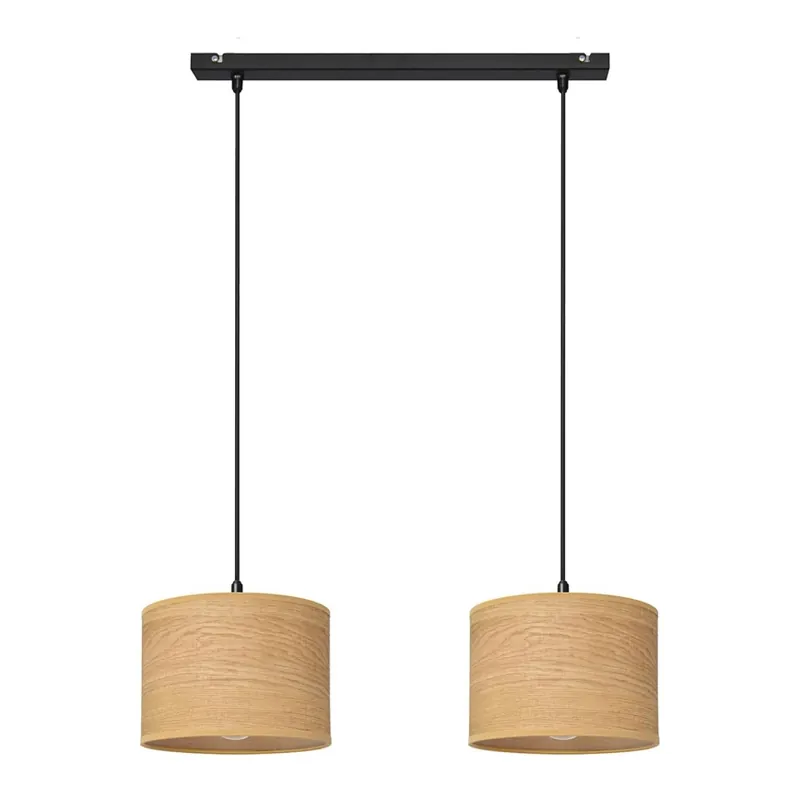 Lustr na lanku ALBA 2xE27/15W/230V hnědá/černá Must-Have