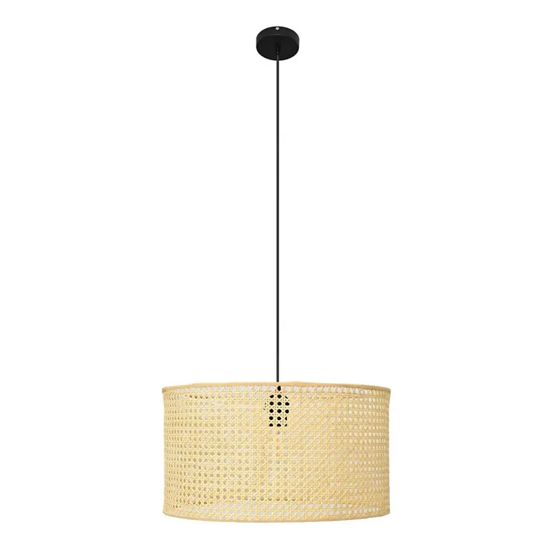 Přímo Od Výrobce Lustr na lanku ALBA 1xE27/15W/230V pr. 45 cm ratan/černá