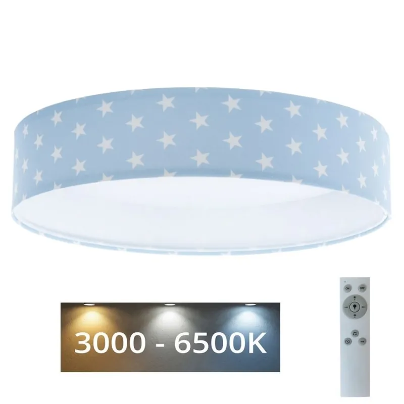 LED Stmívatelné dětské stropní svítidlo SMART GALAXY KIDS LED/24W/230V 3000-6500K hvězdičky modrá/bílá + dálkové ovládání Originální