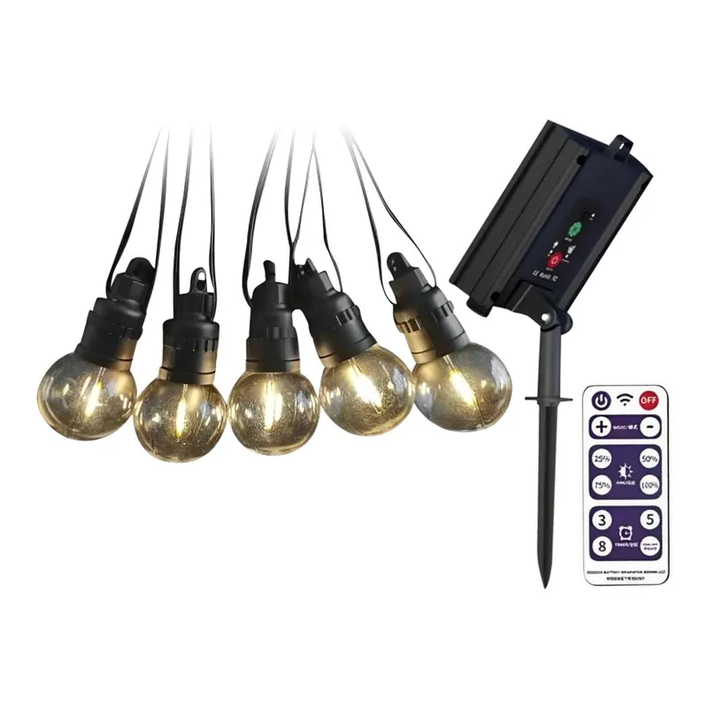 Speciální Cena LED Solární řetěz 10xLED/0,5/4,5V 12 m 3000K IP44 1200 mAh + dálkové ovládání