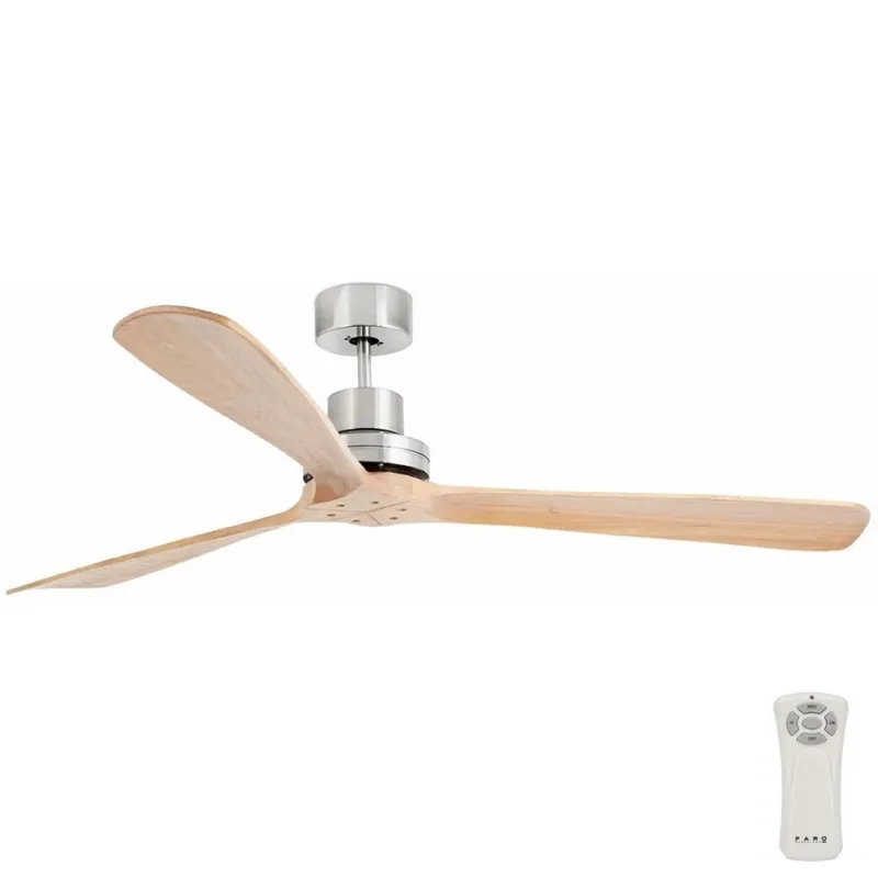 Značkový FARO 33504DC - Stropní ventilátor LANTAU XL dřevo/matný chrom pr. 168 cm + dálkové ovládání