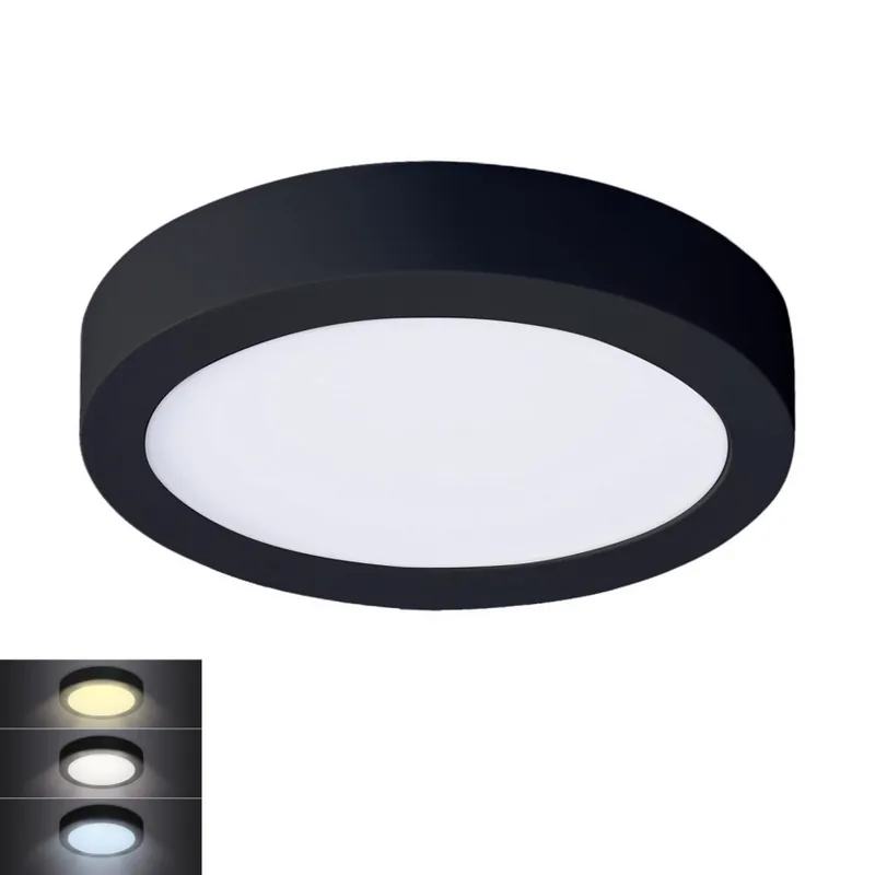 LED Stropní svítidlo LED/12W/230V 3000/4000/6000K černá kulatý Koupit Online